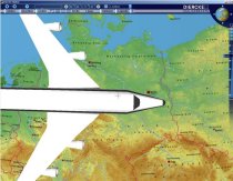 Diercke Globus - ein Flugzeug bedeckt die Hälfte von Deutschland