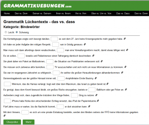 grammatikuebungen.com Screenshot